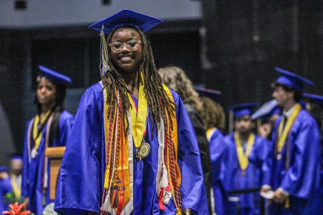 The Fernandina Beach High School Class of 2026 at the UNF Arena in Jacksonville Saturday for graduation. Photo by Nick Blank/News-Leader