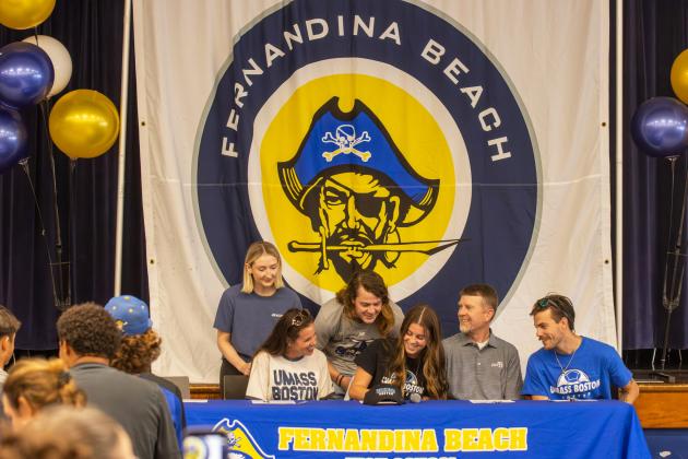 Charleston Knight signs her letter of intent to play soccer at the University of Massachusetts Boston.  Photo by Ashley Chandler/News-Leader