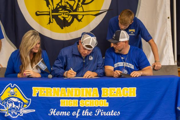 Lucas Hutchinson signed his letter of intent to play baseball at Southern Wesleyan University. Photo by Ashley Chandler/News-Leader
