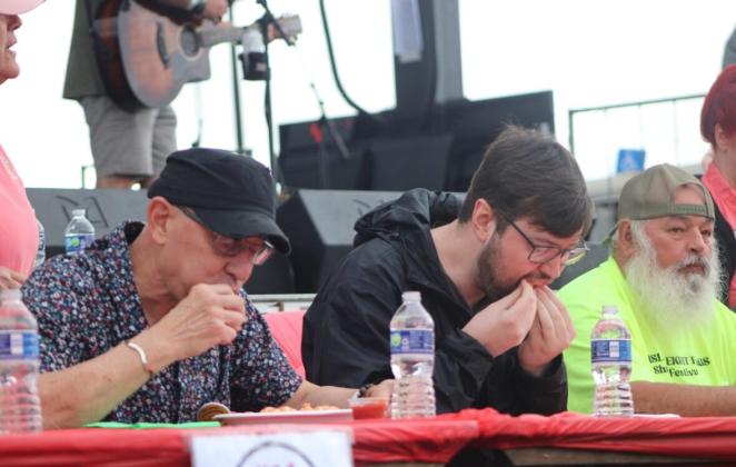 The shrimp eating contest was held Saturday at the 61st Annual Shrimp Festival. Photo by Marisa DeMar/News-Leader