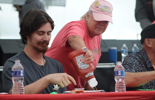 The shrimp eating contest was held Saturday at the 61st Annual Shrimp Festival. Photo by Marisa DeMar/News-Leader