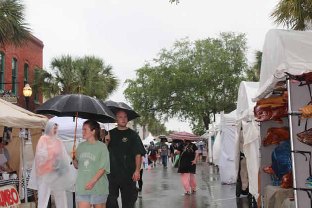Shrimp Fest gets rained on Saturday. Photo by Amy Mulligan/News-Leader