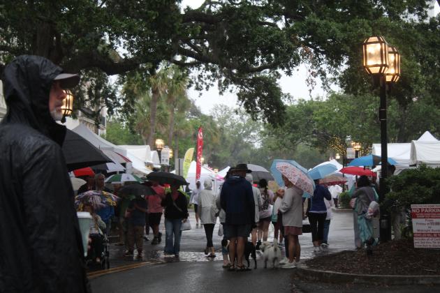 Shrimp Fest gets rained on Saturday. Photo by Amy Mulligan/News-Leader