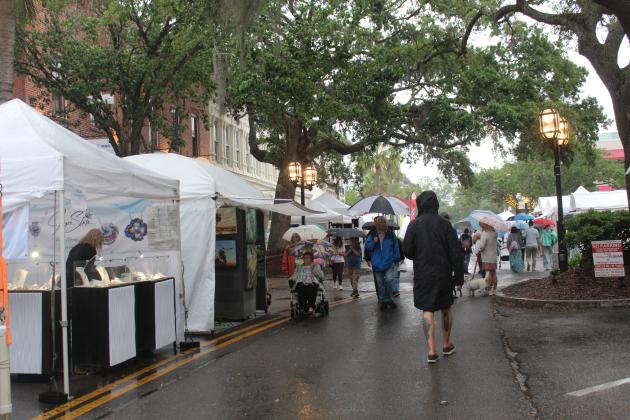 Shrimp Fest gets rained on Saturday. Photo by Amy Mulligan/News-Leader