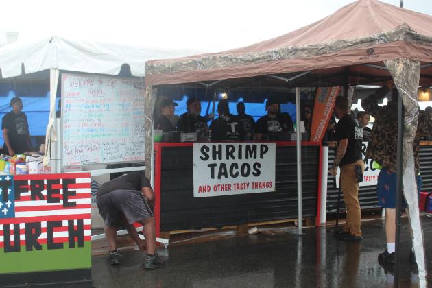 Shrimp Fest gets rained on Saturday. Photo by Amy Mulligan/News-Leader