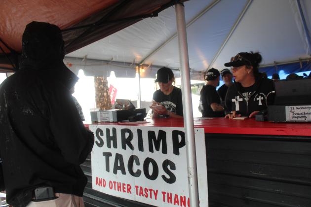 Shrimp Fest gets rained on Saturday. Photo by Amy Mulligan/News-Leader
