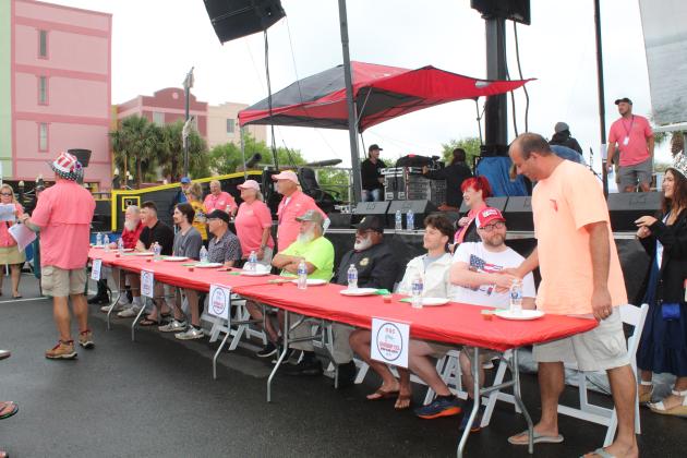 The shrimp eating contest was held Saturday at the 61st Annual Shrimp Festival. Photo by Amy Mulligan/News-Leader