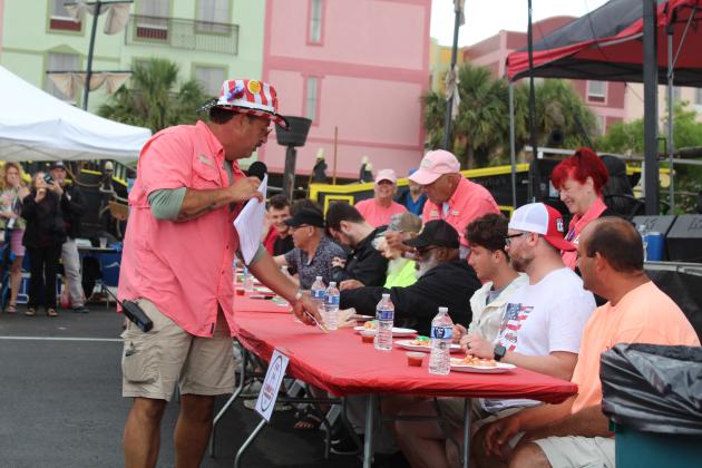 The shrimp eating contest was held Saturday at the 61st Annual Shrimp Festival. Photo by Amy Mulligan/News-Leader