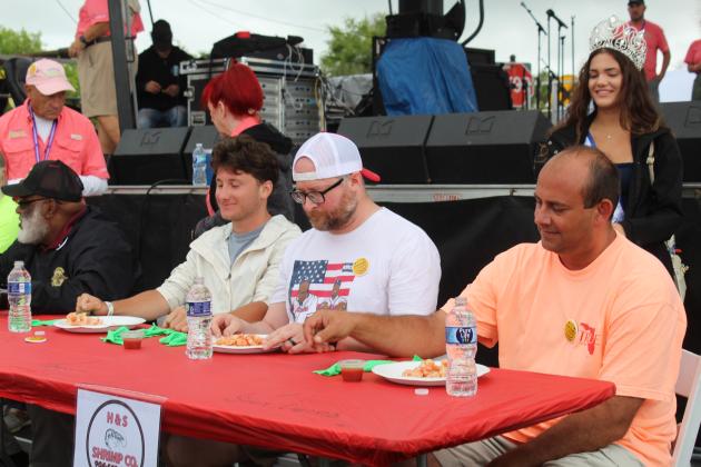 The shrimp eating contest was held Saturday at the 61st Annual Shrimp Festival. Photo by Amy Mulligan/News-Leader