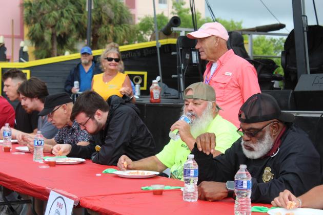 The shrimp eating contest was held Saturday at the 61st Annual Shrimp Festival. Photo by Amy Mulligan/News-Leader