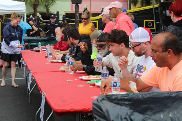 The shrimp eating contest was held Saturday at the 61st Annual Shrimp Festival. Photo by Amy Mulligan/News-Leader