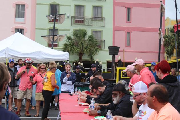 The shrimp eating contest was held Saturday at the 61st Annual Shrimp Festival. Photo by Amy Mulligan/News-Leader