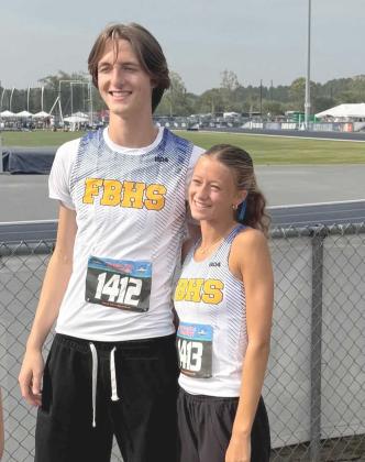From left, Junior Samuel Colwell (high jump) and Freshman Maya Kovalcik (1600m race) competed in the State Championships last week. Kovalcik placed seventh; and Colwell placed 11th. Submitted
