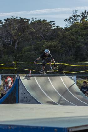 The Gumball 3000 Skate Showcase and equipment giveaway was held June 5 at Poe Pinson Skate Park. Photo by Ashley Chandler/News-Leader