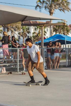 The Gumball 3000 Skate Showcase and equipment giveaway was held June 5 at Poe Pinson Skate Park. Photo by Ashley Chandler/News-Leader