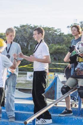 The Gumball 3000 Skate Showcase and equipment giveaway was held June 5 at Poe Pinson Skate Park. Photo by Ashley Chandler/News-Leader