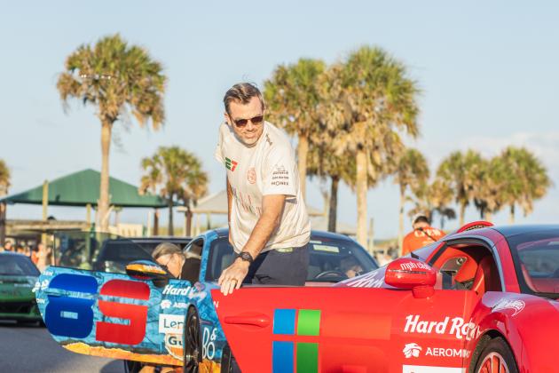 The Gumball 3000 rolls through Main Beach Park. Photo by Ashley Chandler/News-Leader