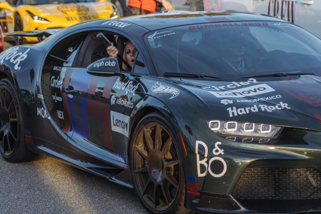 The Gumball 3000 rolls through Main Beach Park. Photo by Ashley Chandler/News-Leader
