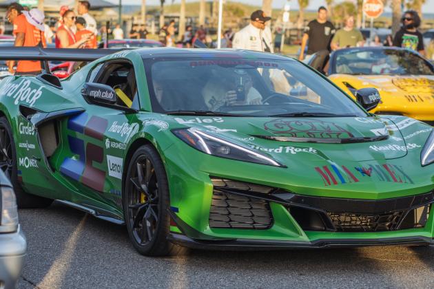 The Gumball 3000 rolls through Main Beach Park. Photo by Ashley Chandler/News-Leader