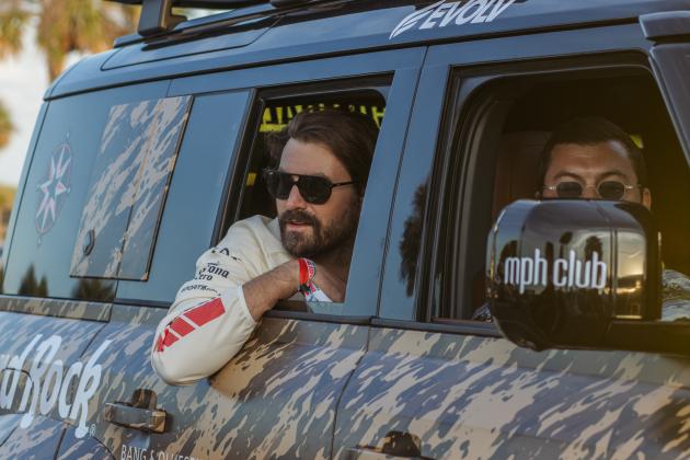The Gumball 3000 rolls through Main Beach Park. Photo by Ashley Chandler/News-Leader
