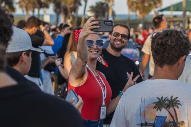The Gumball 3000 rolls through Main Beach Park. Photo by Ashley Chandler/News-Leader