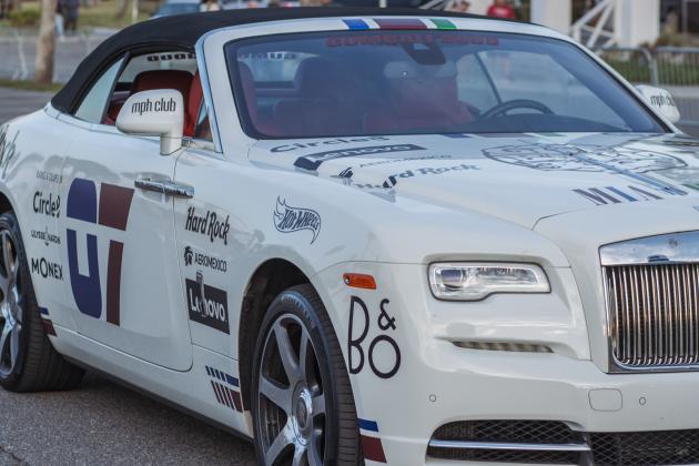 The Gumball 3000 rolls through Main Beach Park. Photo by Ashley Chandler/News-Leader