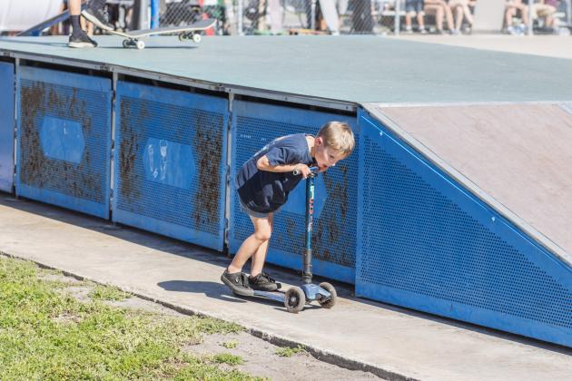 The Gumball 3000 Skate Showcase and equipment giveaway was held June 5 at Poe Pinson Skate Park. Photo by Ashley Chandler/News-Leader