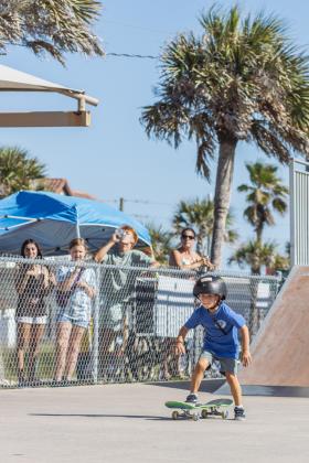 The Gumball 3000 Skate Showcase and equipment giveaway was held June 5 at Poe Pinson Skate Park. Photo by Ashley Chandler/News-Leader