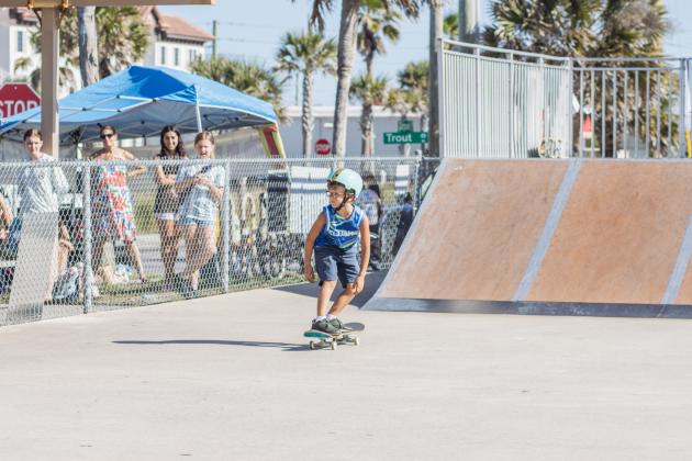 The Gumball 3000 Skate Showcase and equipment giveaway was held June 5 at Poe Pinson Skate Park. Photo by Ashley Chandler/News-Leader