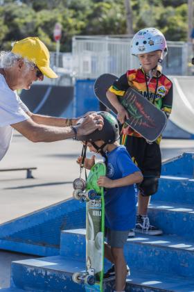 The Gumball 3000 Skate Showcase and equipment giveaway was held June 5 at Poe Pinson Skate Park. Photo by Ashley Chandler/News-Leader