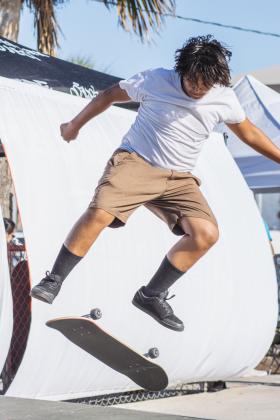 The Gumball 3000 Skate Showcase and equipment giveaway was held June 5 at Poe Pinson Skate Park. Photo by Ashley Chandler/News-Leader