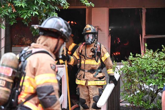 Fernandina Beach Fire Department was assisted by Nassau County Fire Rescue and the Fernandina Beach Police Department when responding to a house fire on 13th Street in Fernandina Beach. DANIELLE SHOUGH/FERNANDINA BEACH FIRE SERVICES MANAGER