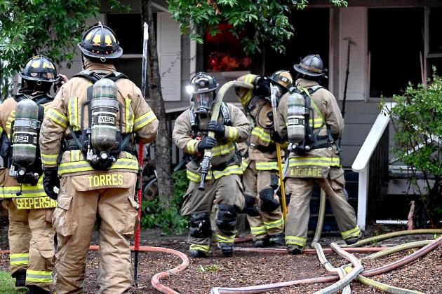 Fernandina Beach Fire Department was assisted by Nassau County Fire Rescue and the Fernandina Beach Police Department when responding to a house fire on 13th Street in Fernandina Beach. DANIELLE SHOUGH/FERNANDINA BEACH FIRE SERVICES MANAGER