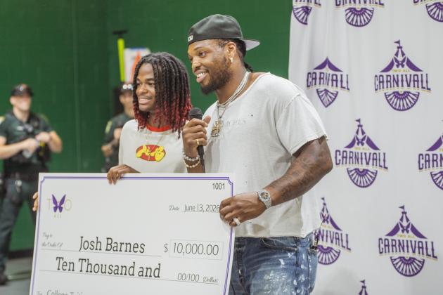 Baltimore Ravens running back and Yulee High School Graduate Derrick Henry returned to Yulee on June 13 for the Two All Community Day. Photo by Nick Blank/News-Leader