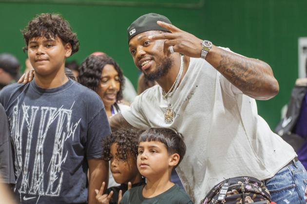 Baltimore Ravens running back and Yulee High School Graduate Derrick Henry returned to Yulee on June 13 for the Two All Community Day. Photo by Nick Blank/News-Leader