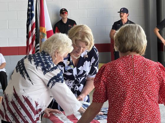 From left, Barbara Perkins, DAR member; Diane Hishta, Regent, Amelia Island Chapter, NSDAR; and Vicki Baham, DAR member. Submitted
