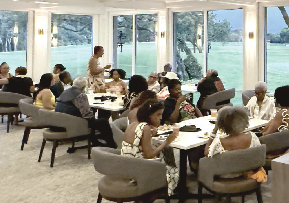 Dozens gathered at the Golf Club of Amelia Island Saturday evening for a Juneteenth evening reception.