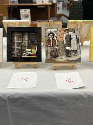 The Friends of the Library is hosting its Tiny Art! Big Fun! Art Contest, featuring more than 40 miniature works created by local artists. The exhibition is currently on display at the library and invites visitors to vote for their favorite pieces through June 26. Photo by Amy Mulligan/News-Leader