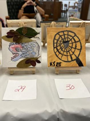 The Friends of the Library is hosting its Tiny Art! Big Fun! Art Contest, featuring more than 40 miniature works created by local artists. The exhibition is currently on display at the library and invites visitors to vote for their favorite pieces through June 26. Photo by Amy Mulligan/News-Leader