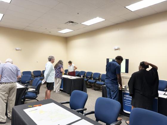 Nassau County staff speak with residents at the July 21 placemaking meeting at the James S. Page Governmental Complex. Nick Blank/News-Leader
