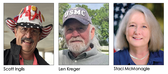 Scott Inglis, Len Kreger, and Staci McMonagle are running for Seat 4 on the City of Fernandina Beach Commission.
