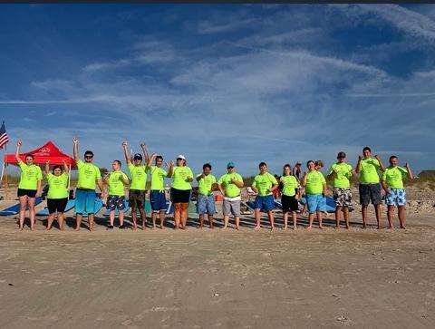 The Nassau County Special Olympics Surf Team enjoy time practicing on the beach. Submitted photo