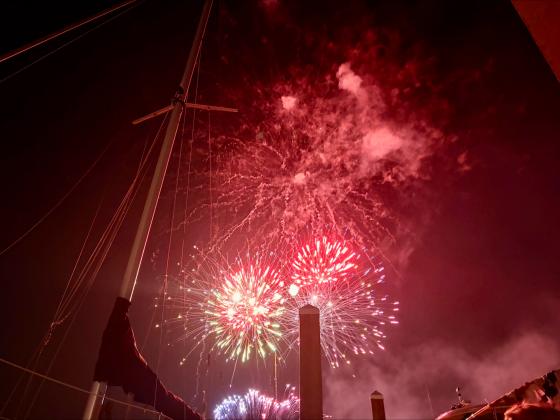 Residents and visitors gather downtown to watch the fireworks downtown Fernandina Beach on the Fourth of July. Marisa DeMar/News-Leader
