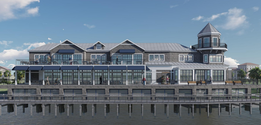 A rendering of the proposed riverfront wharf. Submitted