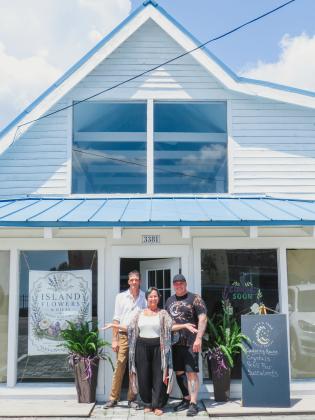 Owner of Island Florals, Russell Daniels, left, is partnering with Sand and Sage owners Jill Vozza and husband and business partner Rich Yaworski, to create Sand, Sage and Soul Gathering House, 3381 S. Fletcher Ave. Photo by Suzi Hamilton/For the News-Leader