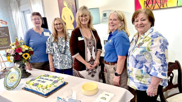 Evelyn Moore, Beverly Williams, Karen Stanley, Pam Dawson and Elisabeth Beekman celebrated a decade of the Bartram Garden Club on Thursday. Submitted