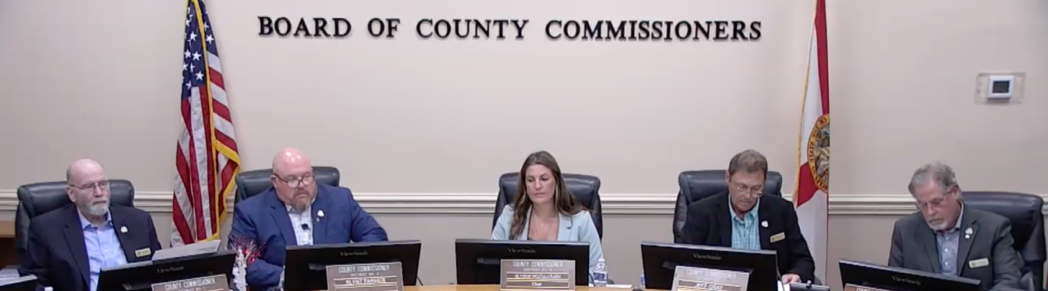 The Board of County Commissioners meets Monday. Image from screengrab