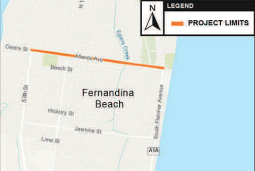 A map showing the $5 million improvements set to begin this fall on Atlantic Avenue.