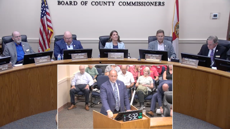 Assistant County Manager Marshall Eyerman presented to the board Monday during the final hearing to adopt the countywide budget and millage rates. Image from screenshot