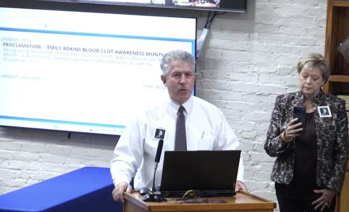 Doug and Janet Adkins spoke to to city commission Tuesday